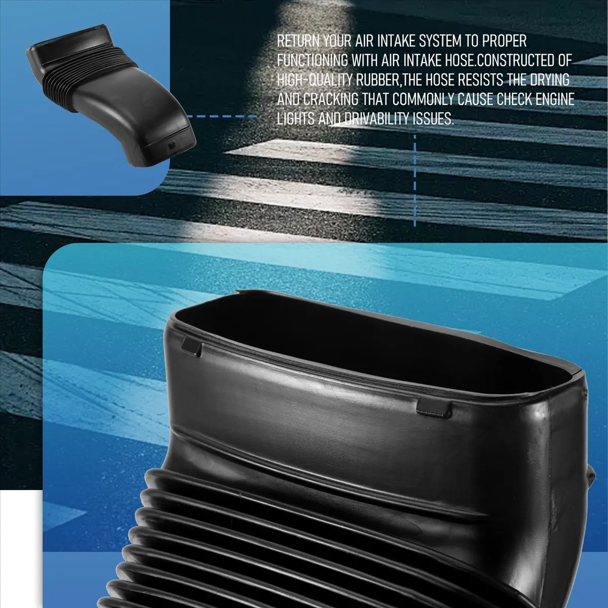#81O for BMW E53 X5 3.0I 3.0L L6 Air Filter Housing To Radiator Air Duct,air intake pipe for BMW,(black)