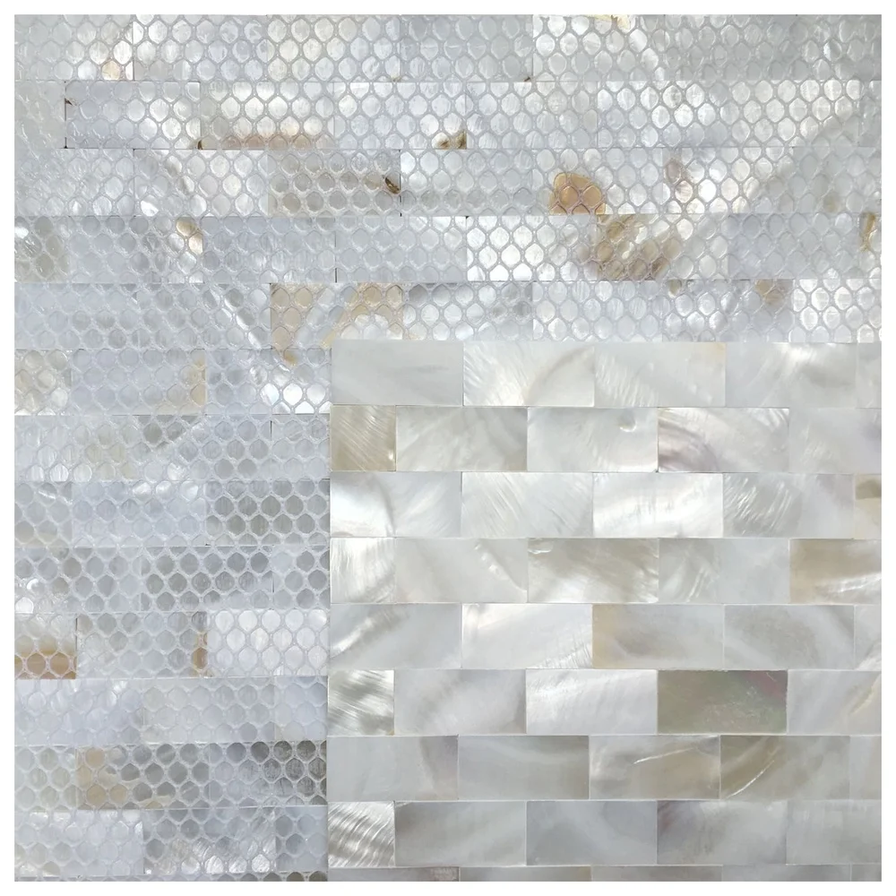 Carrelage mosaïque en nacre de qualité supérieure, coque écologique, Art mural rectangulaire 12x12 pouces, dosseret de cuisine, salle de bains, douche, Accent