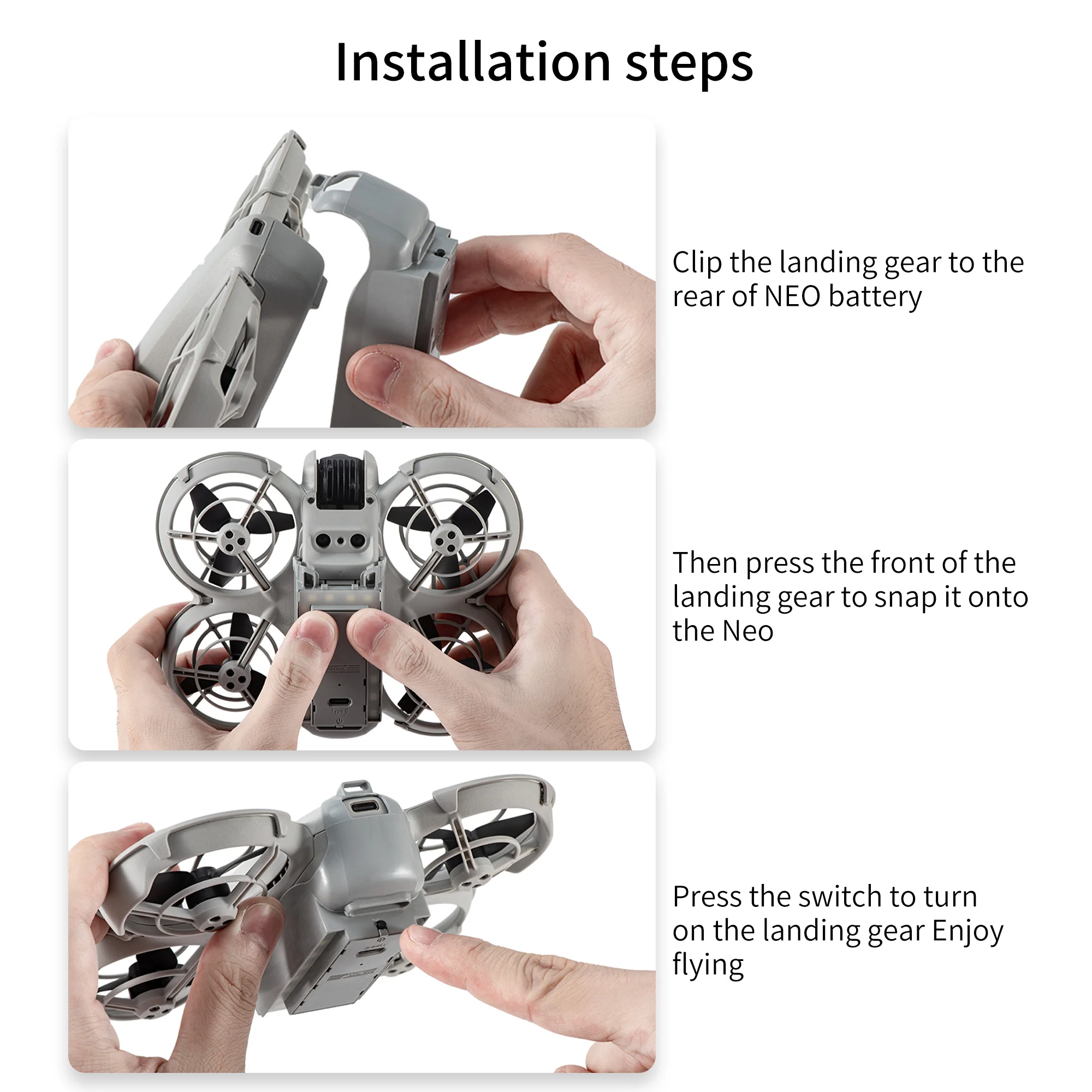 معدات الهبوط مع فلاش LED لملحقات إضاءة الطيران الليلية DJI NEO Drone Extension