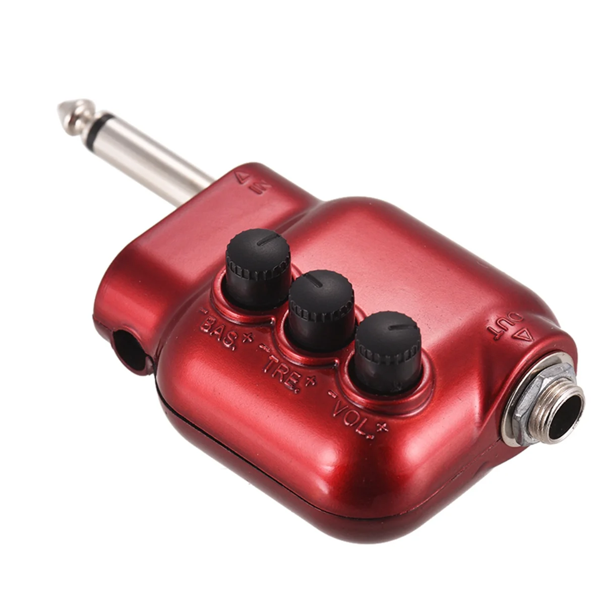 Mini Guitar Preamplifier Preamp 6.35mm Plug with Bass Treble EQ Volume Control Acoustic Guitar Accessories