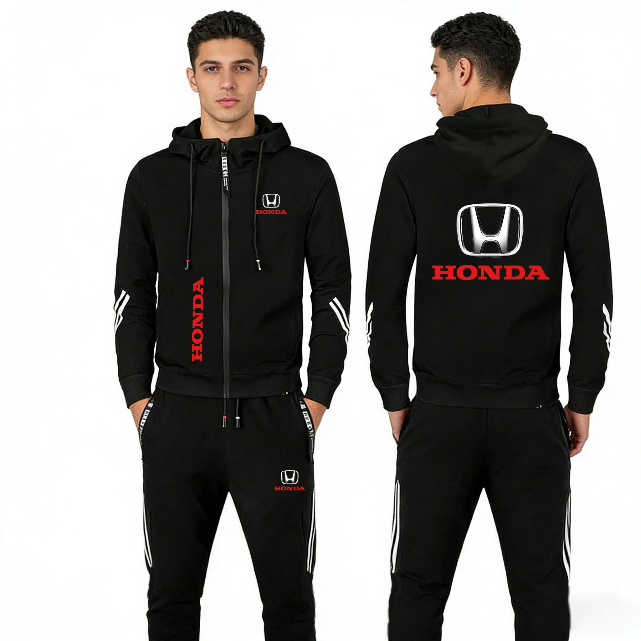 

Spring summer men's hooded Zipper sweatshirt Honda logo print outdoor casual jacket for racing car enthusiasts clothing