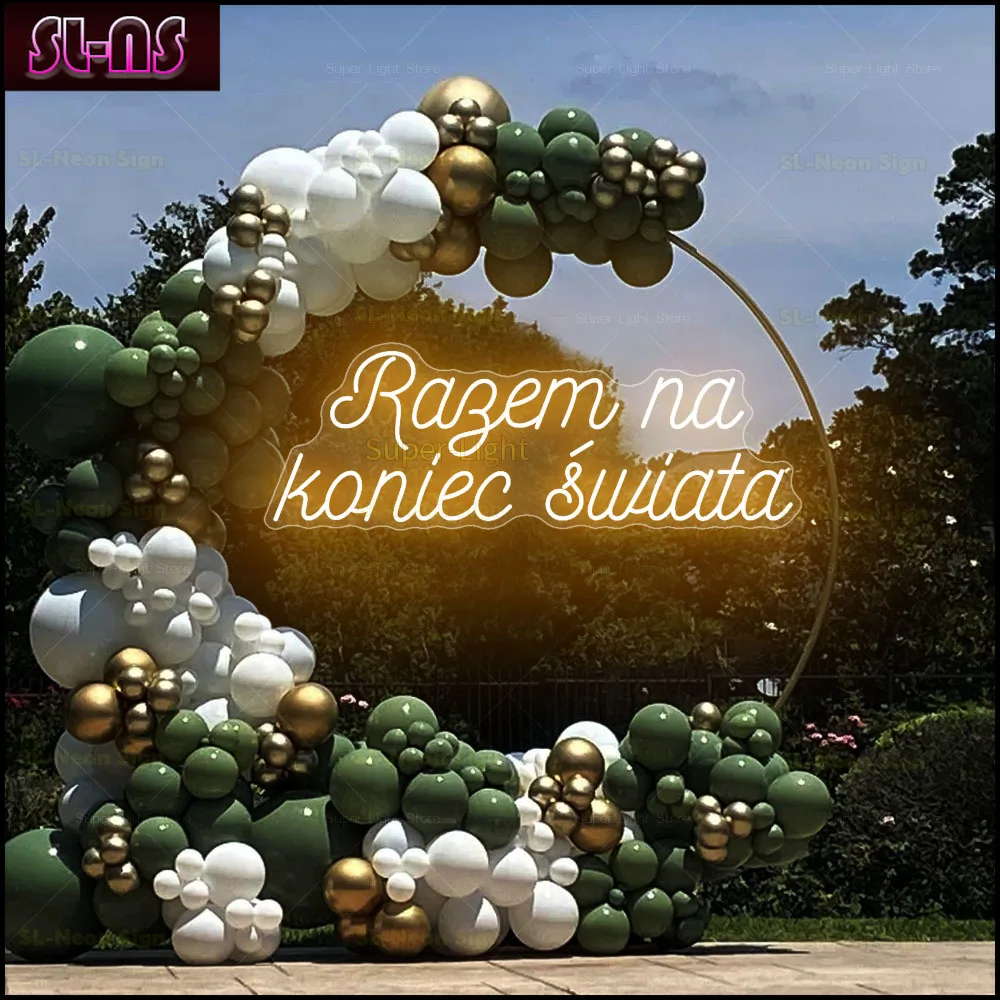 Custom 100x35cm Big LED Together At The End of The World Sign for Wedding Party Decoration Neon Sign Light Up Sign With Dimmer