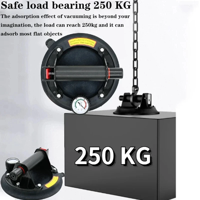 Heavy Duty Vacuum Suction Cup 250Kg Load Capacity 8 Inch Diameter For Lifting Granite Tile Glass