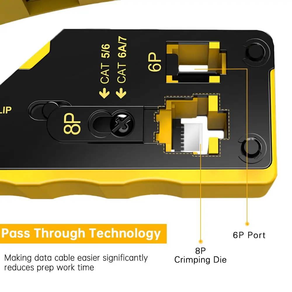 Imagem -05 - Zoerax-ethernet Wire Cutter Pass Through Rj45 Crimp Tool Conectores Cat7 Strain Relief Boots Crimper 10 Pcs