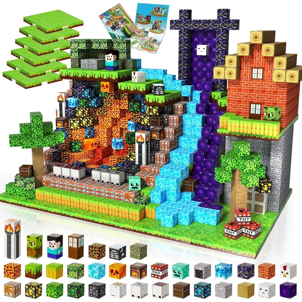 

200-Piece Magnetic Building Set with 6 Baseplates, Educational STEM Toys for Kids 4-8, Ideal for Ages 3-12, Perfect Gift for Chr