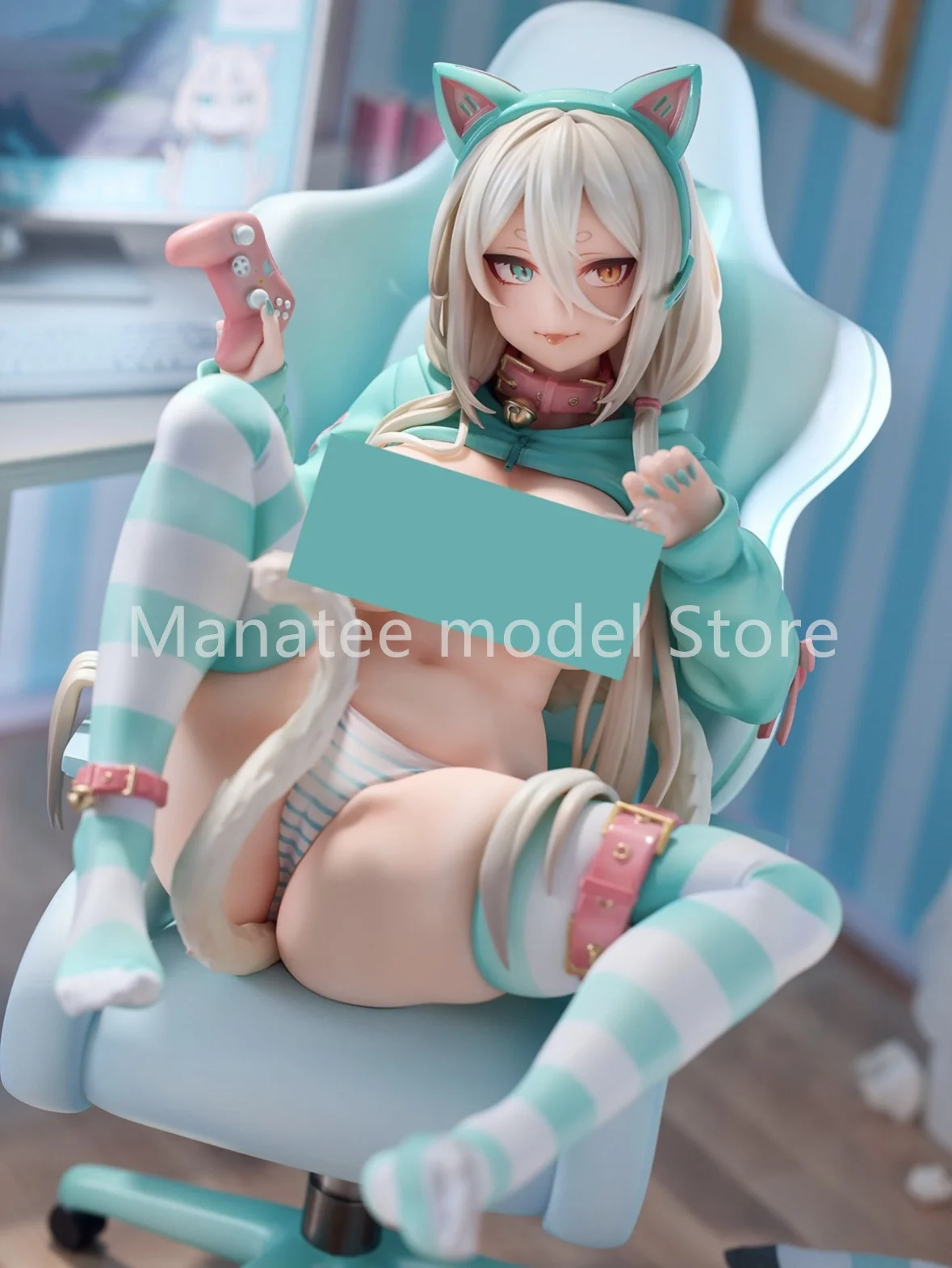 Lovely Original Nekomaka Big Breasts Gamer Shiro 1/6 PVC Action Figure Anime Model Toys Figure Collection Doll Gift