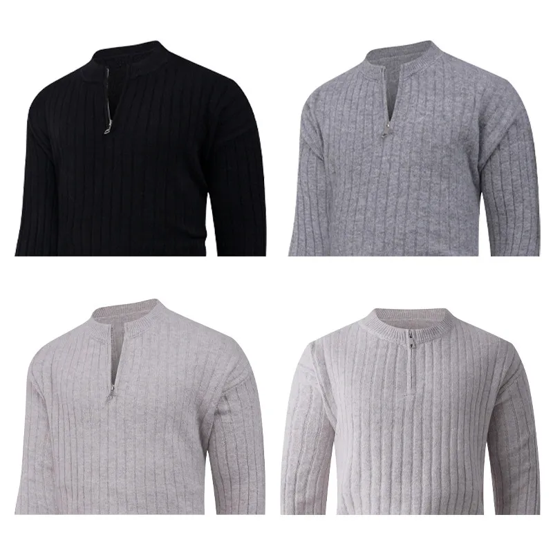 

Men's Knitted round Ne Sweater Casual Loose Fit Autumn Winter Warm Breathable Polyester Blend Long Sve Basic Sle