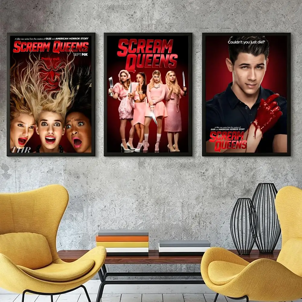 series Scream Queens Poster HD Poster Retro Industrial Style Suitable for Living Room Bar Corridor and Gift Giving