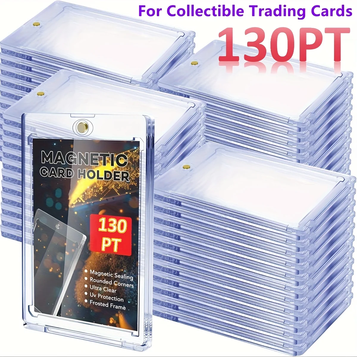 

10 шт. магнитные держатели для карт, устойчивая к ультрафиолетовому излучению прозрачная пластиковая коробка для хранения с магнитной застежкой для кредитных бизнес-подарочных карт