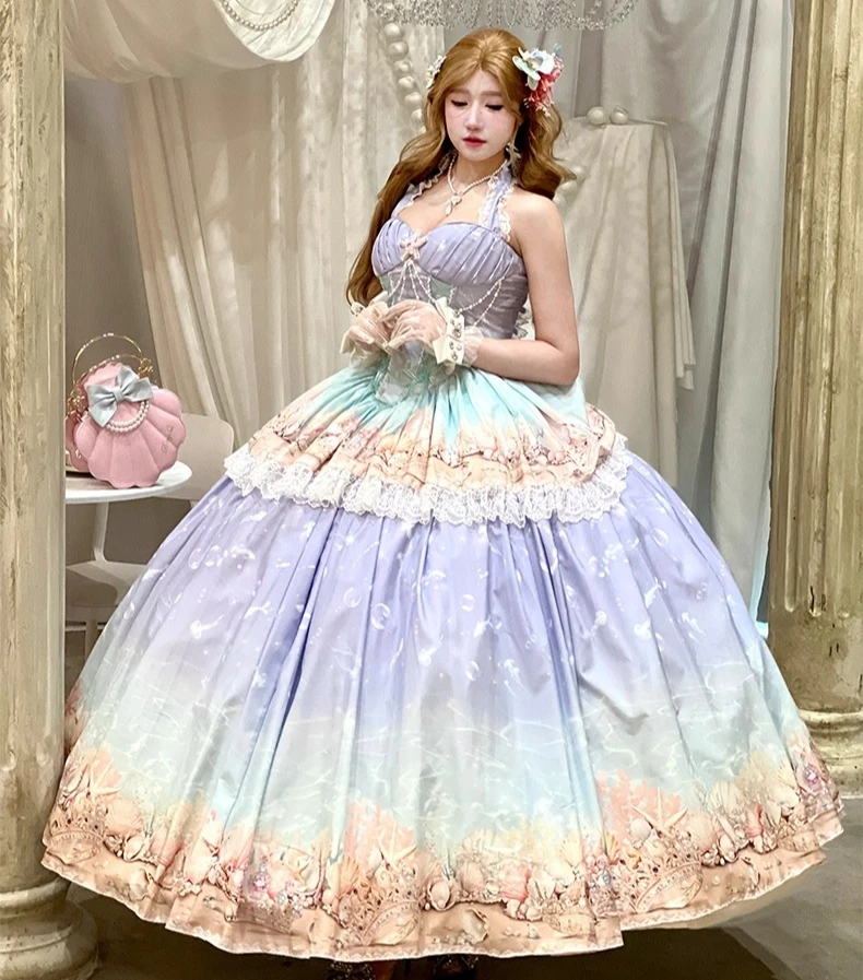 فساتين سهرة فرنسية رومانسية للسيدات 2025 فستان نسائي جديد عالي الخصر للتخسيس رائع أنيق عاري الكتفين فستان طويل على شكل كرة #3