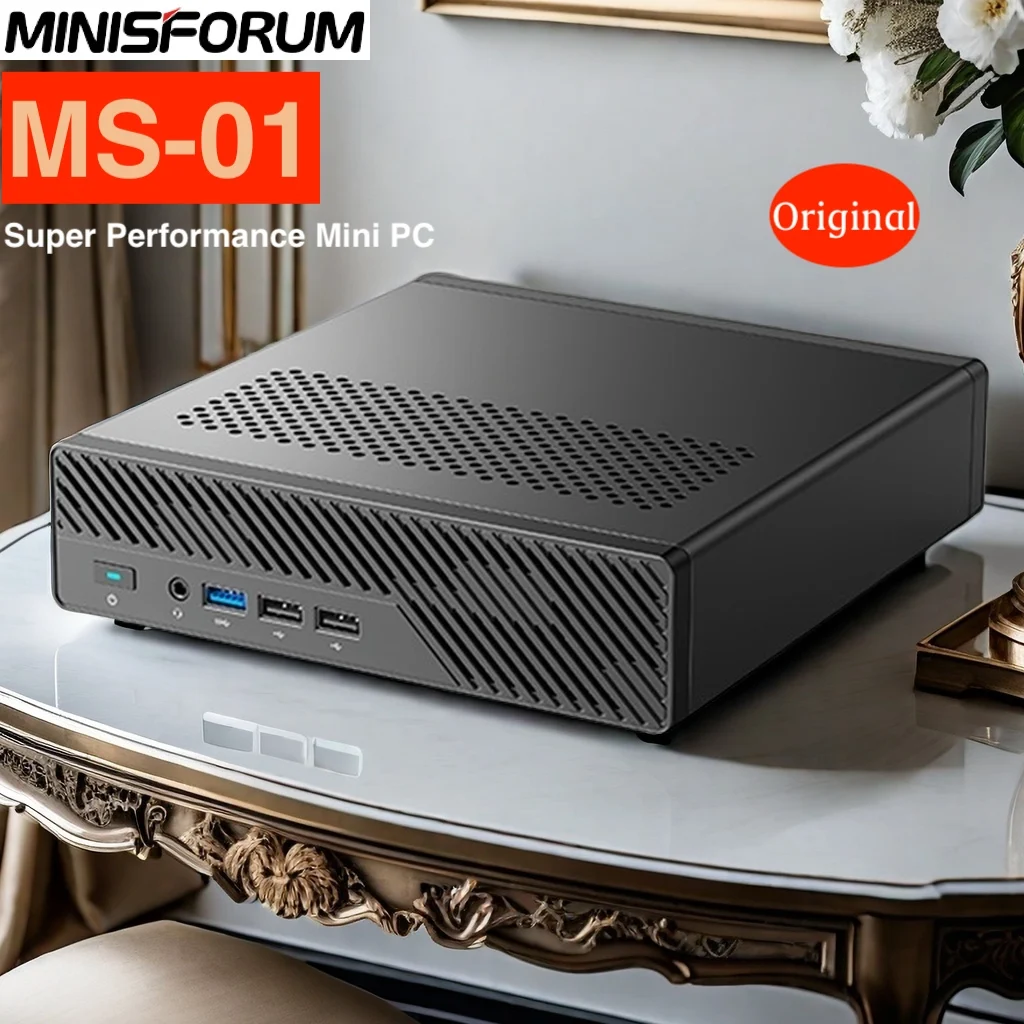 Mini PC originale Minisön MS-01 Intel Core i9-13900H vPro DDR5 64G RAM U.2 15TSSD Supporto aziendale Mini PC da gioco Ethernet