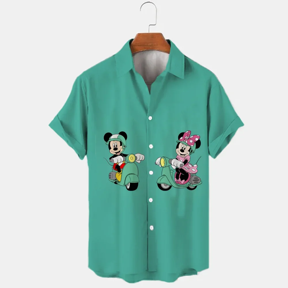 3D Printed Disney Donald Duck Mickey And Minnie Oversized Lapel Men Shirts Summer New Fashion Trend Boutique Streetwear