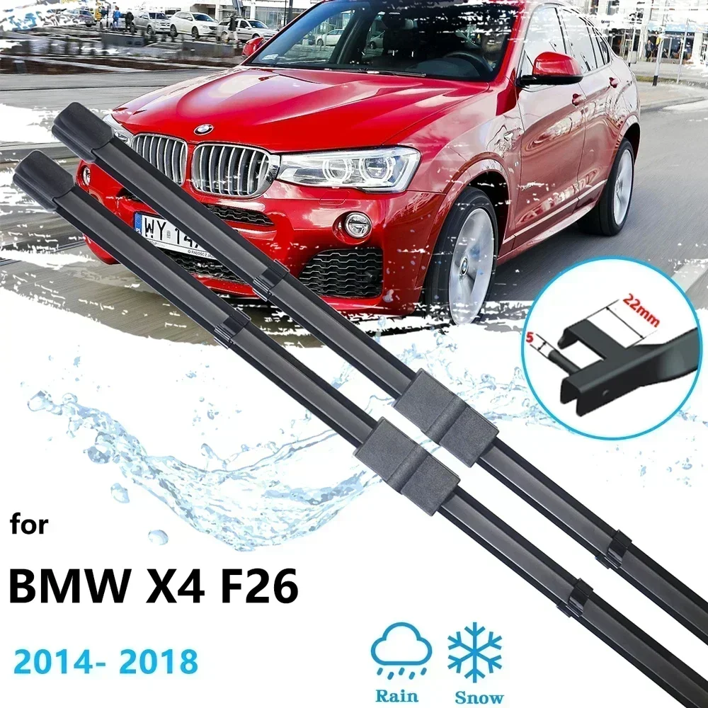 For BMW X4 F26 2014 2015 2016 2017 2018 Wiper Blades Cutter Arms Front Window Windshield Windscreen Auto Cleaning Replacement