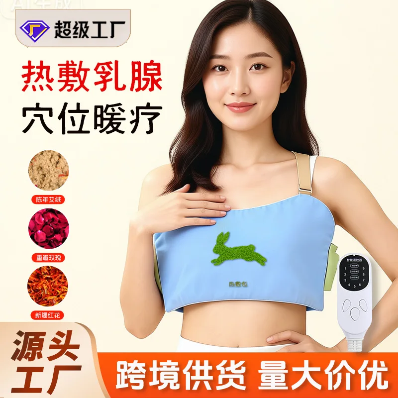 Electric Heating Breast Pack Moxa Warm Chest Care Pad for Women Home Use Hot Compress Therapy Bag