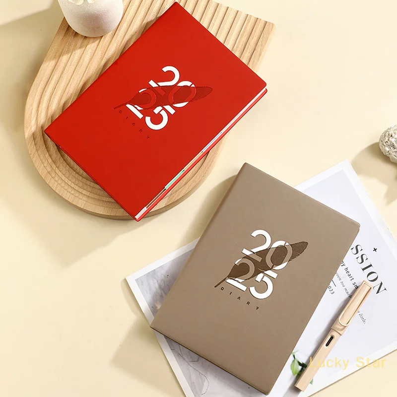 Stylish Leather Cover Weekly Monthly Planner Notebook 2025 Planner Notebook Portable A5 Agenda Diary Notebook School Supplies【a】