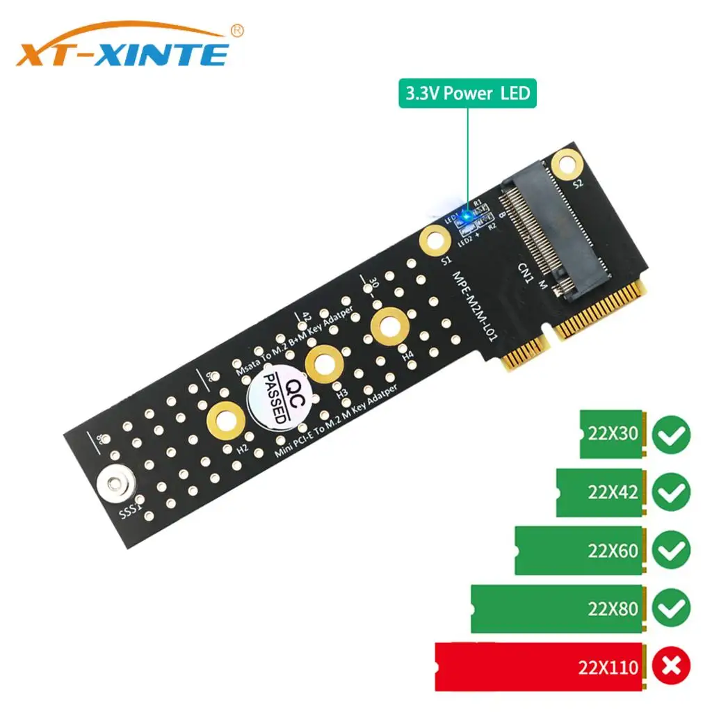 

Mini PCI-E MPCIe Interface for NGFF M.2 M-Key NVME SSD Converter Adapter Card for M.2 Key M 2230 2242 2260 2280 Solid State Disk