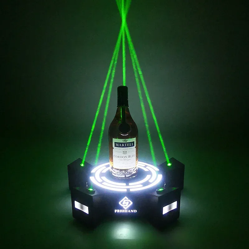 Bar creative green laser bar nightclub KTV champagne wine XO laser base display stand led table champagne wall stand