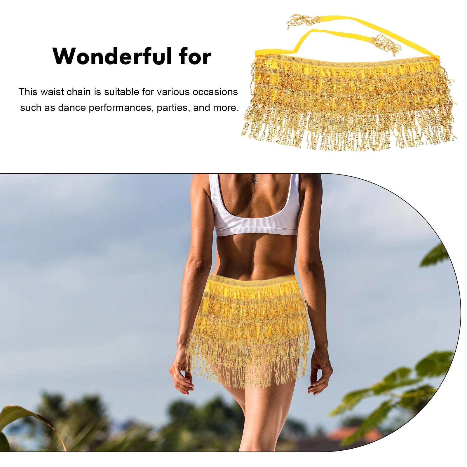 

Belly Dancer Accessories for Women Skirt with Sequins Dancing Waist Chain Hip Scarf Scarves