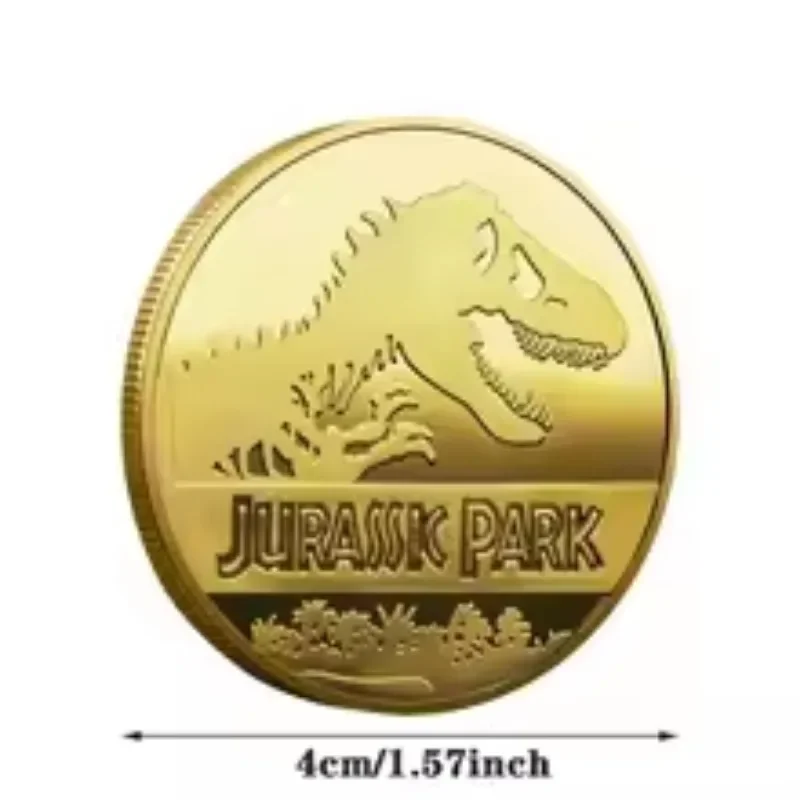 Jurassic Park Commemorative Souvenir Coins Replica Dinosaur Medallion Badges 5/10pcs Set Collectible Fan Gifts