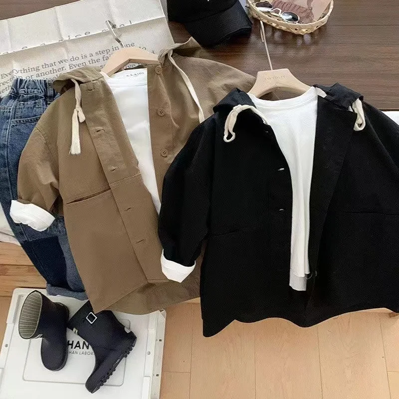 Spring Autumn Children oversized trench Jackets Boys Girls long style loose Outwears Coats 2024 New