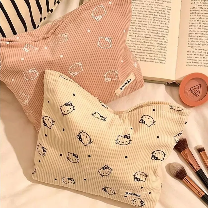 حقيبة مستحضرات التجميل النسائية من سانريو، حقيبة مستحضرات التجميل المحمولة، حقيبة مكياج سروال قصير ذات سعة كبيرة، حقيبة أدوات الزينة، حقيبة مكياج للسفر