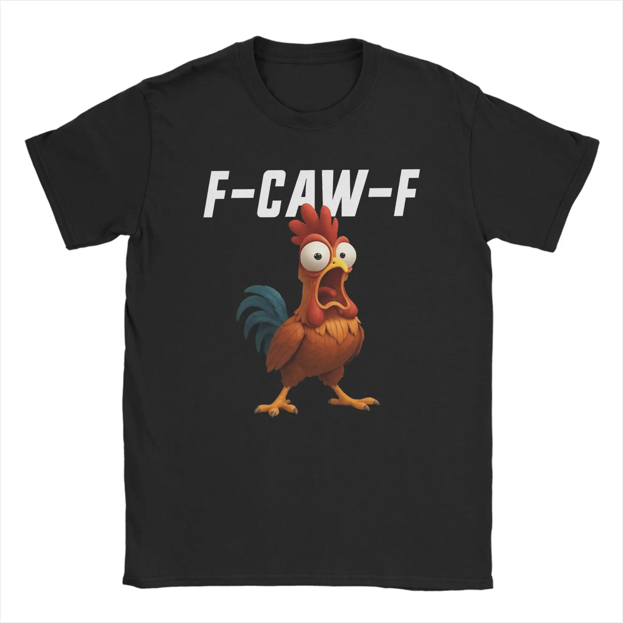 

Men's F-Caw-F Chicken Funny Spooky FCAWF T Shirts 100% Cotton Clothes Awesome Short Sleeve Crewneck Tees Summer T-Shirt