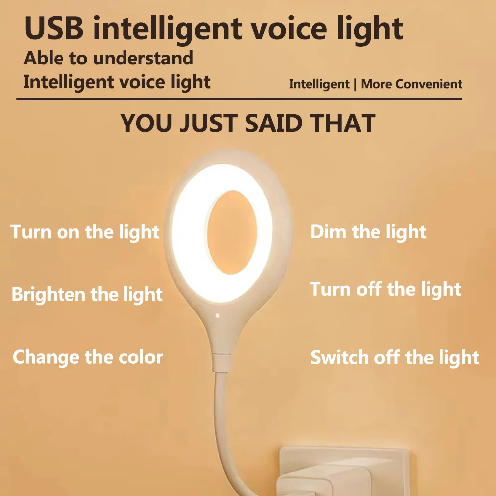 Children's Nightlight intelligent Voice Control Light English version Nightlight voice control light English