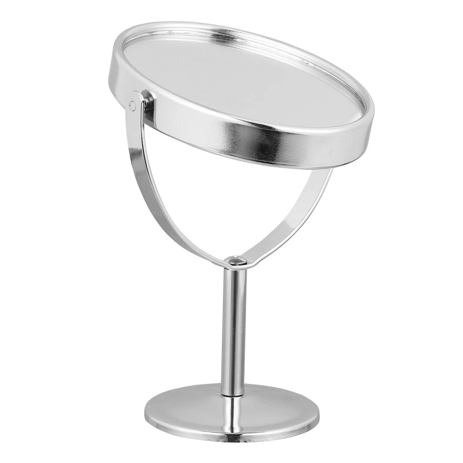 

Silver Double Sided Magnifying Makeup Mirror Swivel Tabletop Mirror for Bathroom Vanity Precision Application