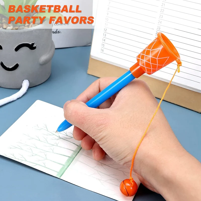 Basketball Hoop Pens,Basketball Party Favors -Sports Novelty Pens With Basketball Toss For Sport Themed Birthday Party