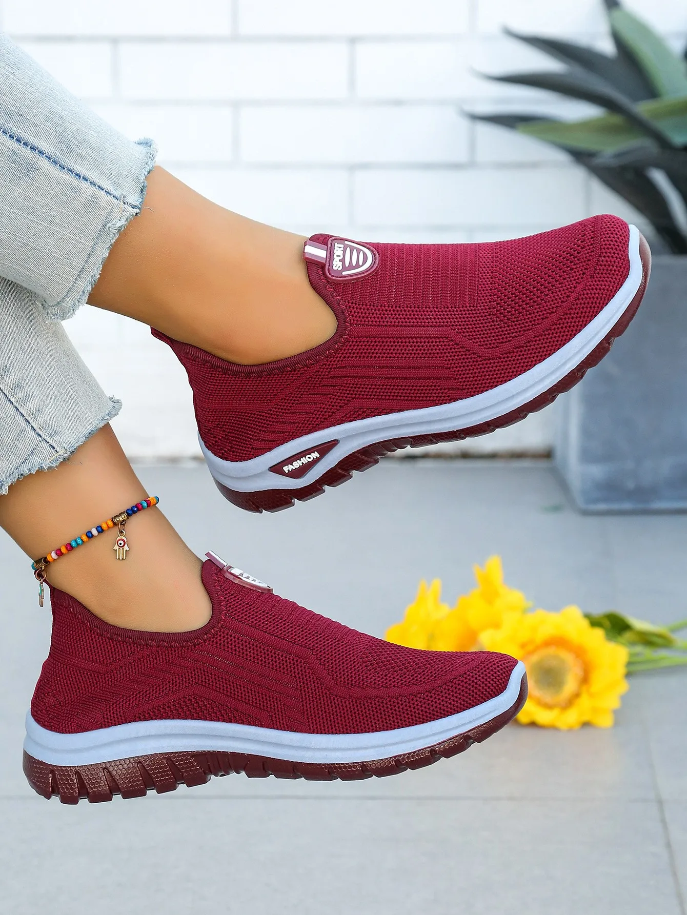 Damen Sommer Neue Atmungsaktive Slip-On Schuhe Weiche Sohle Leichtgewichtig Bequem PVC-Material Freizeitschuhe Einfach zu Tragen – Detail 11
