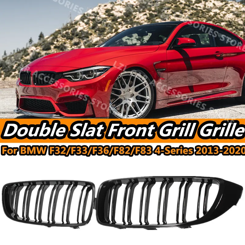 

Double Slat Front Kidney Grille Slat M4 Style Grill for BMW F32 F33 F36 F80 F82 2013-2020 Cabriolet Coupe 425i 430i 440i 435i