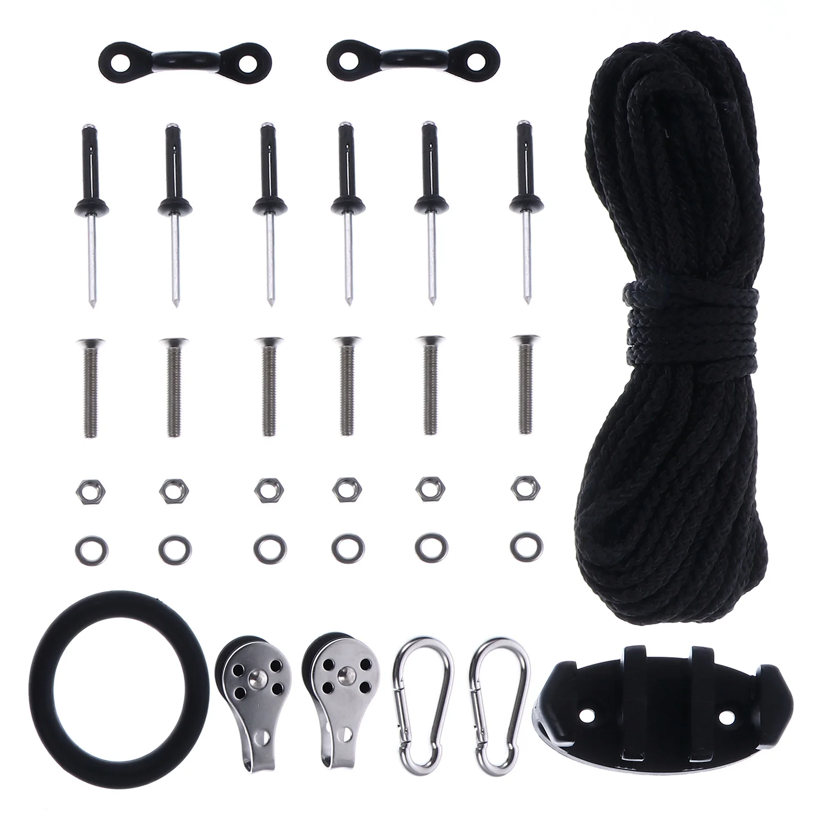 

Kayak Anchor Trolley Kit Plastic Nylon Fishing Canoe Accessories Pad Eye Rigging System Deck Loop Tie Boat Stability