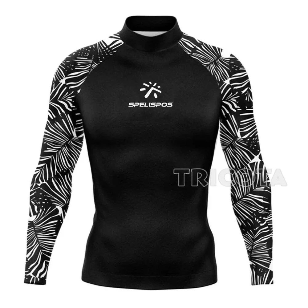 Men Surfing Wear Fit Swimming Diving T-Shirts Tight Long Sleeve Rash Guard Swimwear UV Protection Clothing Beach Floatsuit Tops