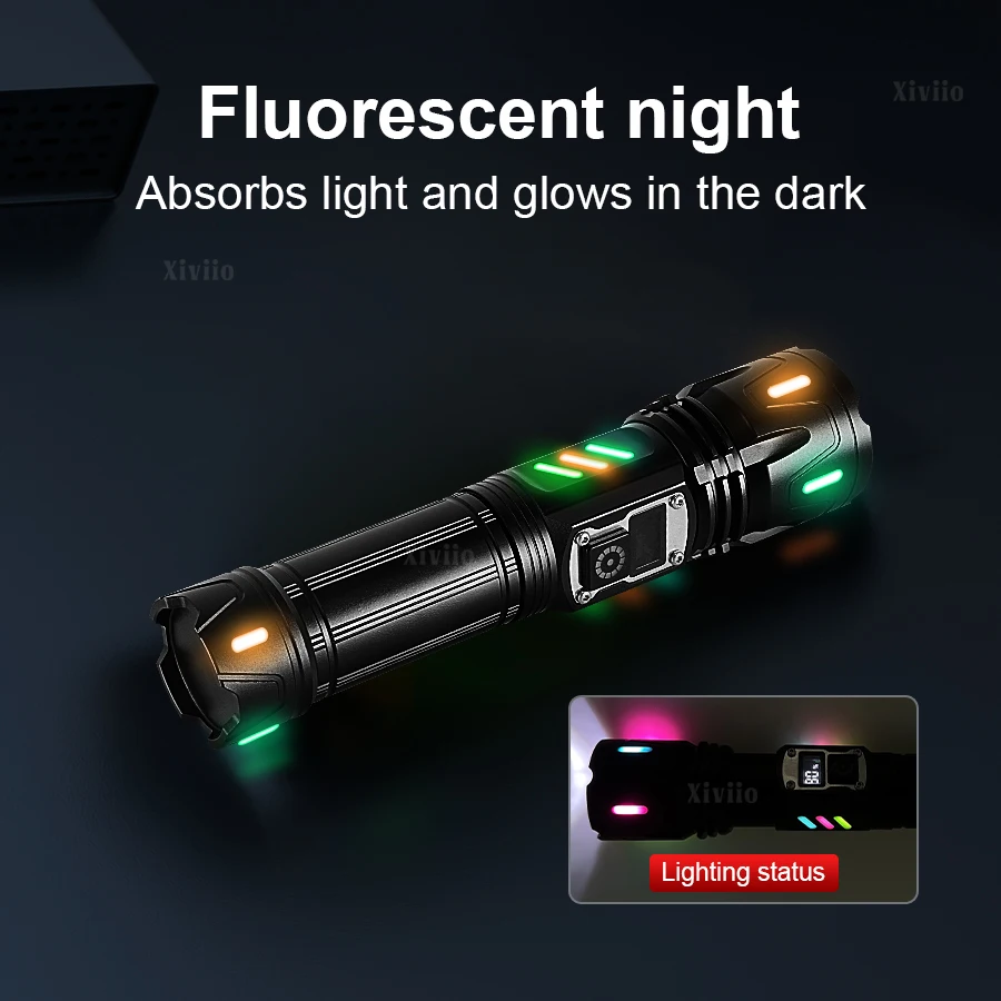 2026 500W High Power Flashlights USB Rechargeable LED Flashlight Tactical Torch Zoom Ultra Powerful Torch 3000M Emergency Lamp