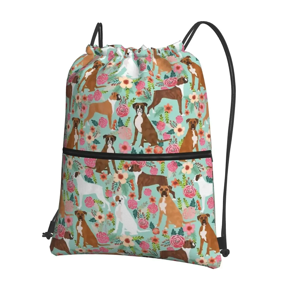 

Boxer Floral Dog Breed Gifts Boxer Dogs Must Have Boxers Pet Lover Backpacks Drawstring Bag Sundries Bags For School Students