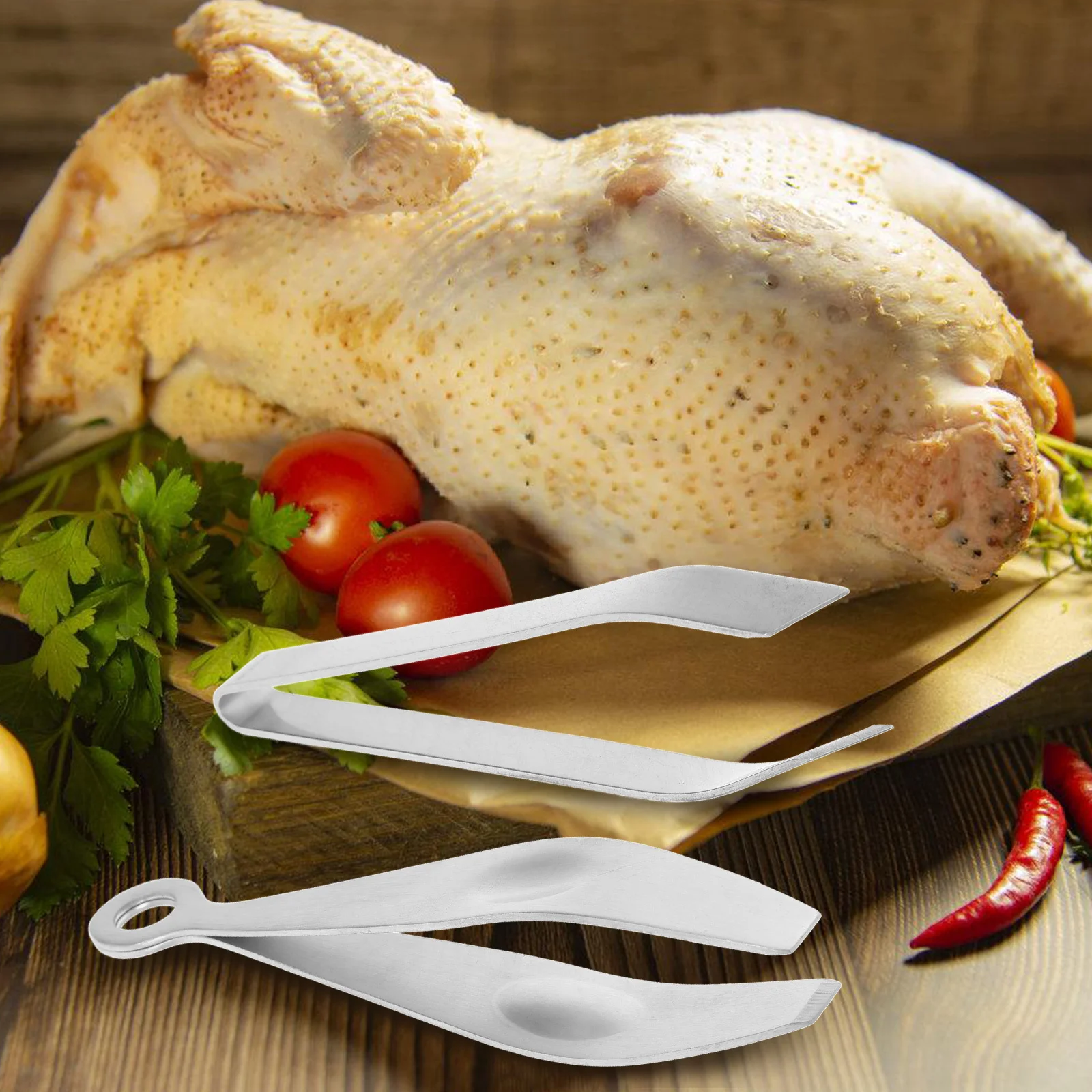 2 قطعة الفولاذ المقاوم للصدأ عظم السمك الملقط الدجاج أداة إزالة الصواميل للطبخ المطبخ أداة خنزير الشعر مجتذب متعددة الوظائف #1