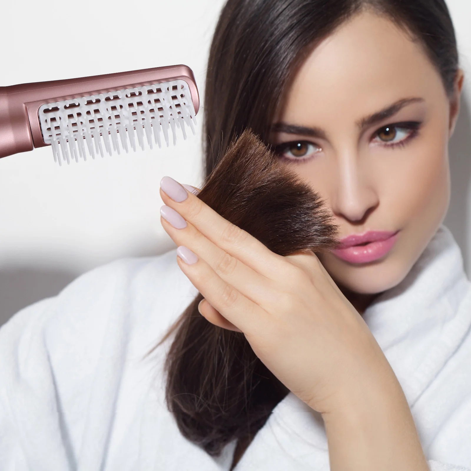 

1Set Hair Dryer Brush Hot Air Volumizer Styling Tool Pink Eu Plug 900W 3-Speed Rapid Heating Anti-Scald Rotatable Tail Wire