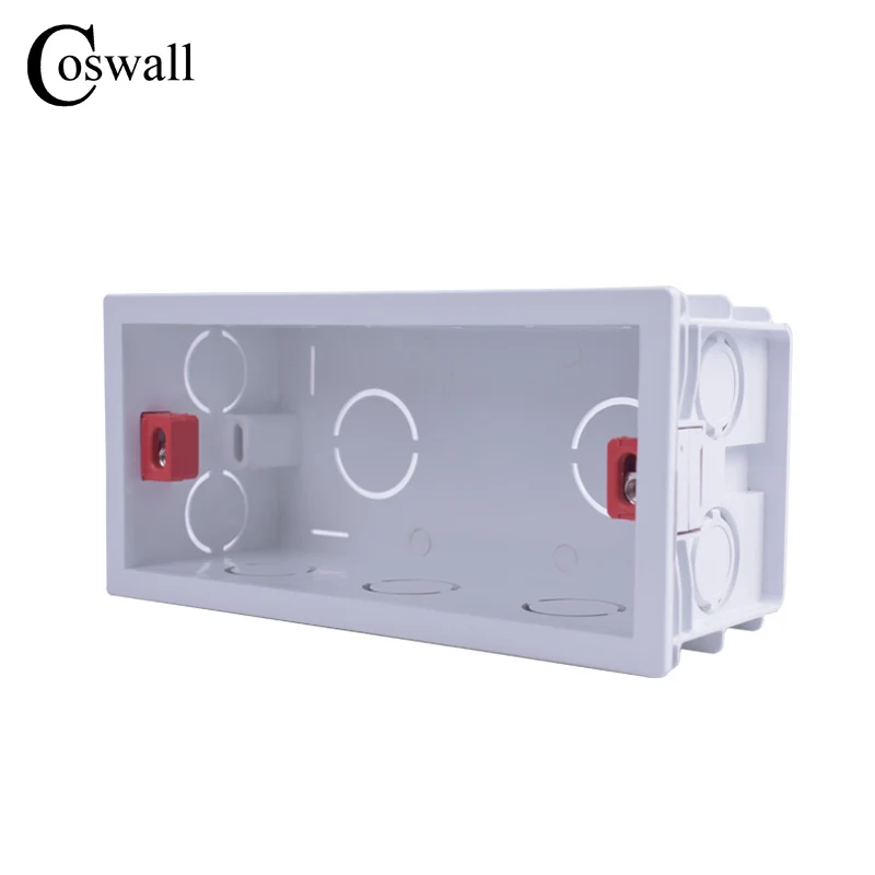 COSWALL Super qualité 107/144/186MM * 67.5MM boîte de montage interne Cassette arrière pour 118/154/197 MM * 72MM interrupteurs et prises muraux