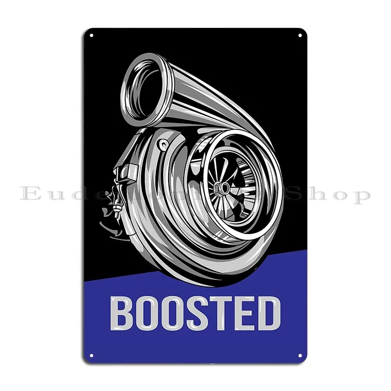 Turbocharger Boosted Metal Plaque Party Wall Decor Cinema Designer Pub Tin Sign Poster