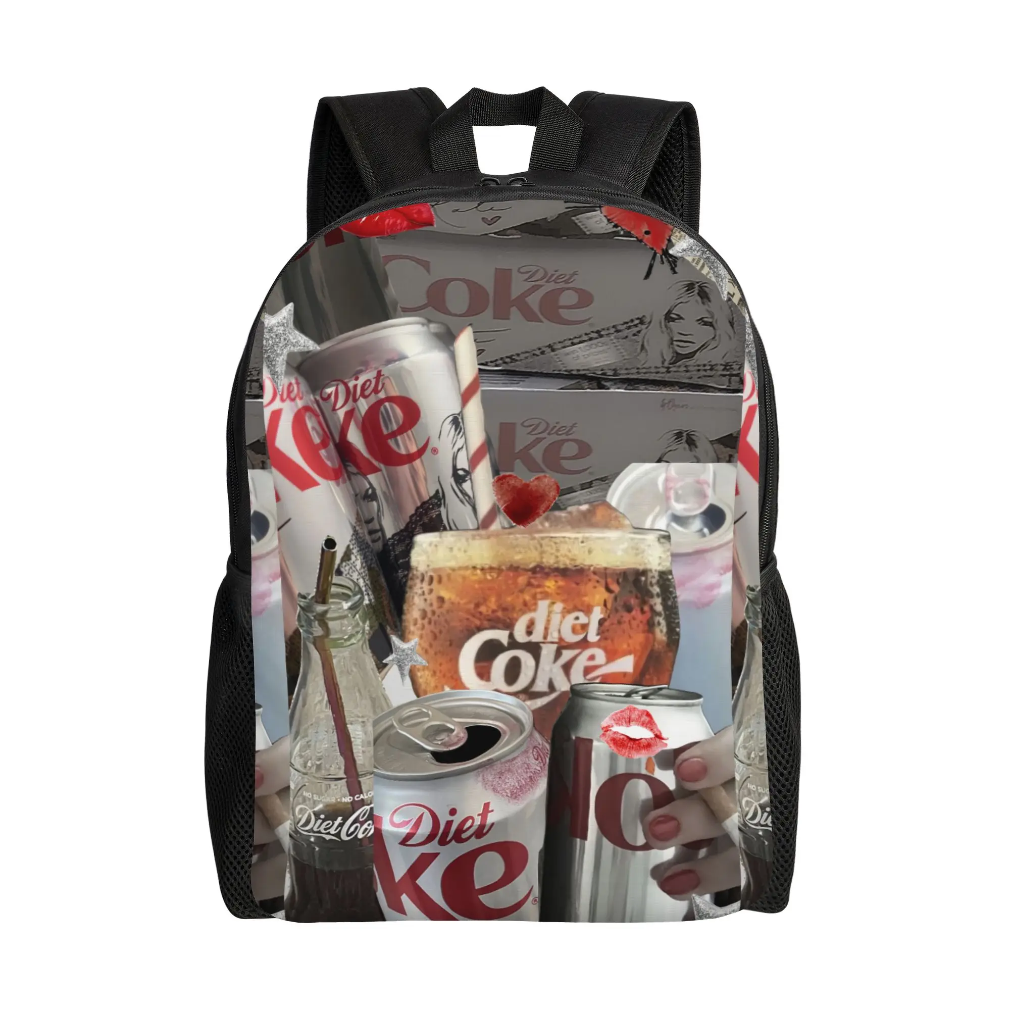 

dDiet Coke Glam Collage Aesthetic dDiet Coke Schoolbag Модный мужской школьный рюкзак большой вместимости для сезона «Снова в школу»