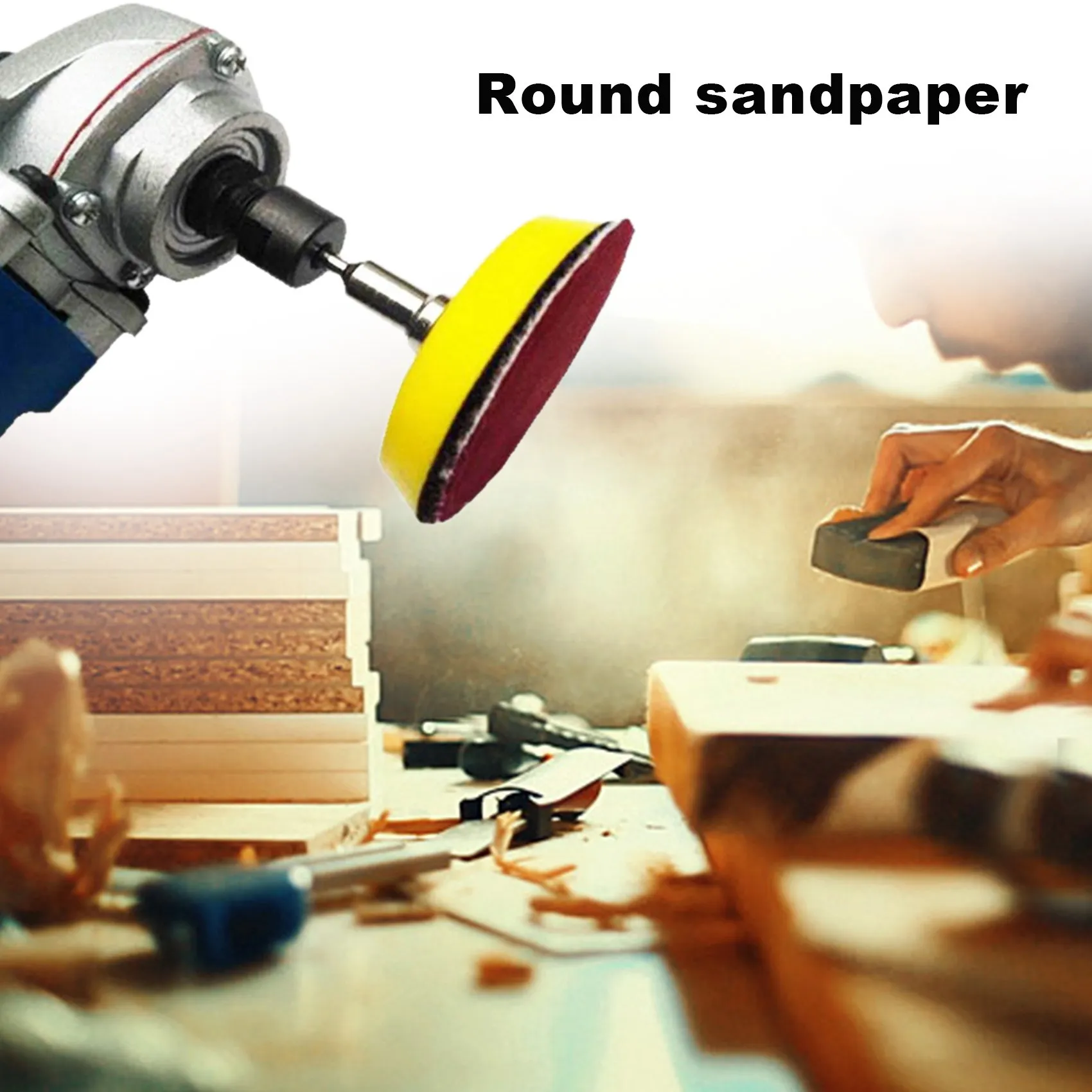 ABJT 1 นิ้ว 100 ชิ้นแผ่นขัดแผ่นชุดกระดาษทรายกลม Hook Loop Sander Backer