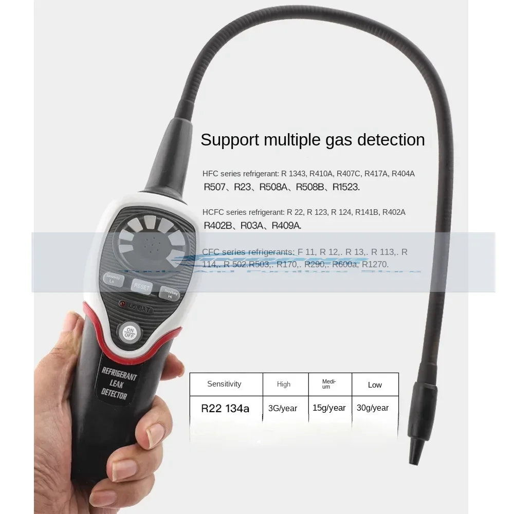 Refrigerant Halogen Leak Detector Tester Meter RLD-382P Air Conditioner Refrigeration System Halogen Gas Freon Leak Detector