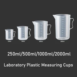 Taza medidora de plástico para hornear, recipiente ligero y duradero para laboratorio, 250ml/500ml/1000ml/2000ml