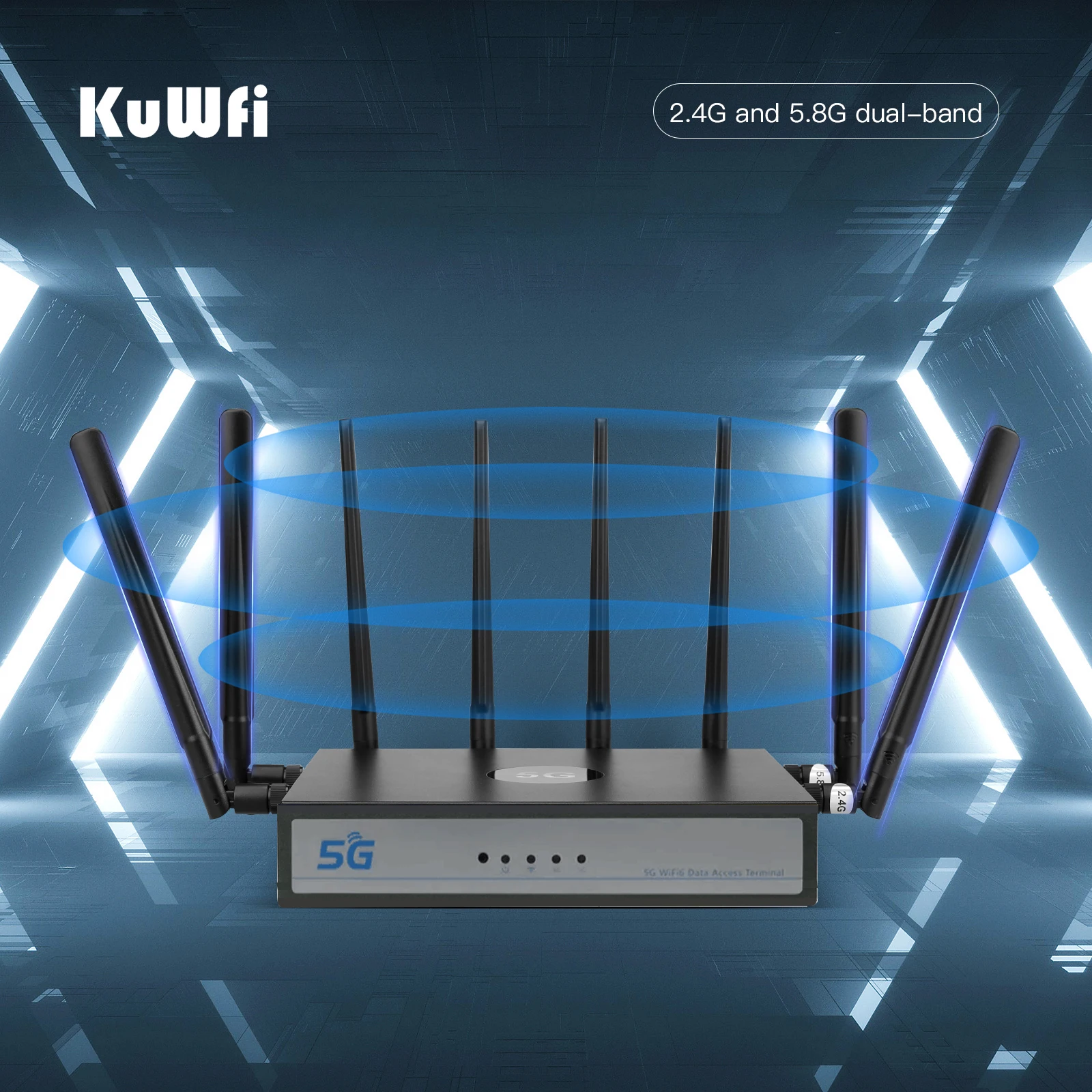 

KuWFi 5G Wi-Fi марш-рутизатор 1800 Мбит/с 4G CAT16 промышленности Беспроводной марш-рутизатор Wi-Fi6 Dual Band модемные марш-рутизаторы расширитель Wi-Fi с Gigabit Порты и разъёмы