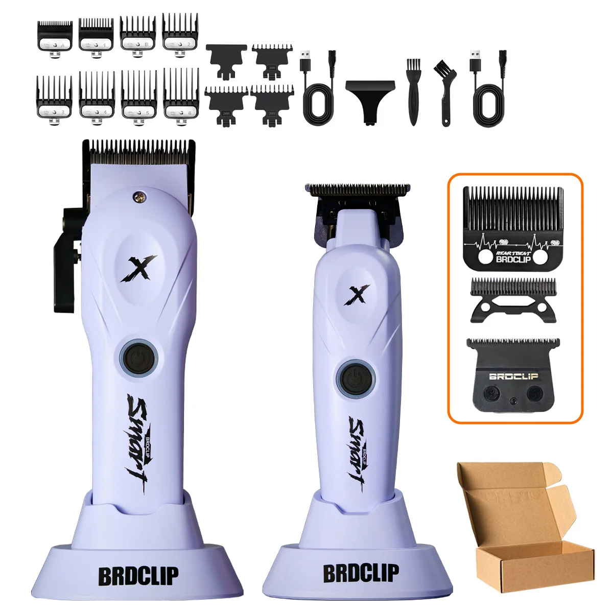BRDCLIP 108 109 609 Paars Kapper Professionele 8800 RPM 4500 mAh Tondeuse 10000 RPM Salon Elektrisch Scheerapparaat 7700 RPM Tondeuse