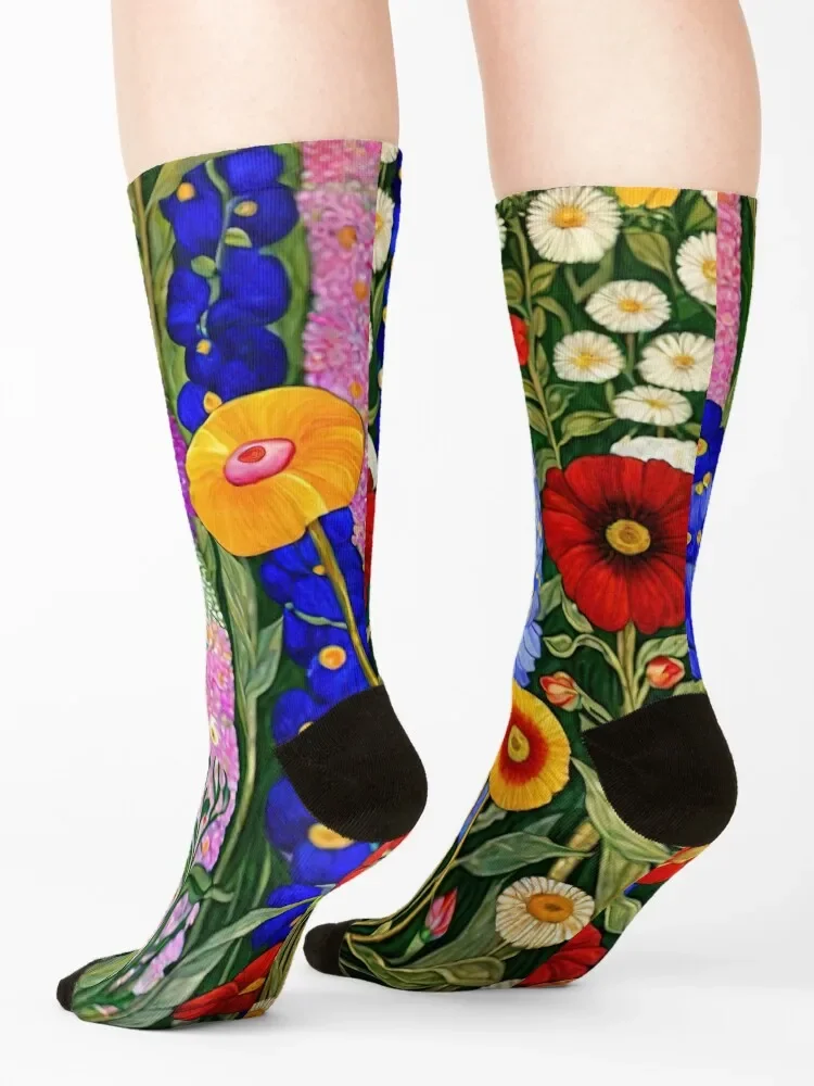 جوارب غوستاف كليمت فلاور جاردن للركض هدايا عيد الميلاد للرجال جوارب نسائية #4