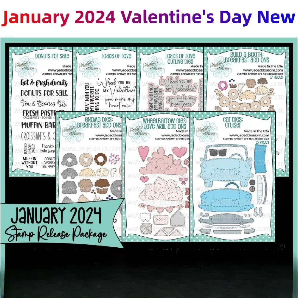 

Valentine Heart Breakfast Gnome Metal Cutting Dies Clear Stamps for DIY Scrapbooking Album Stamp Make Paper Card Spring New