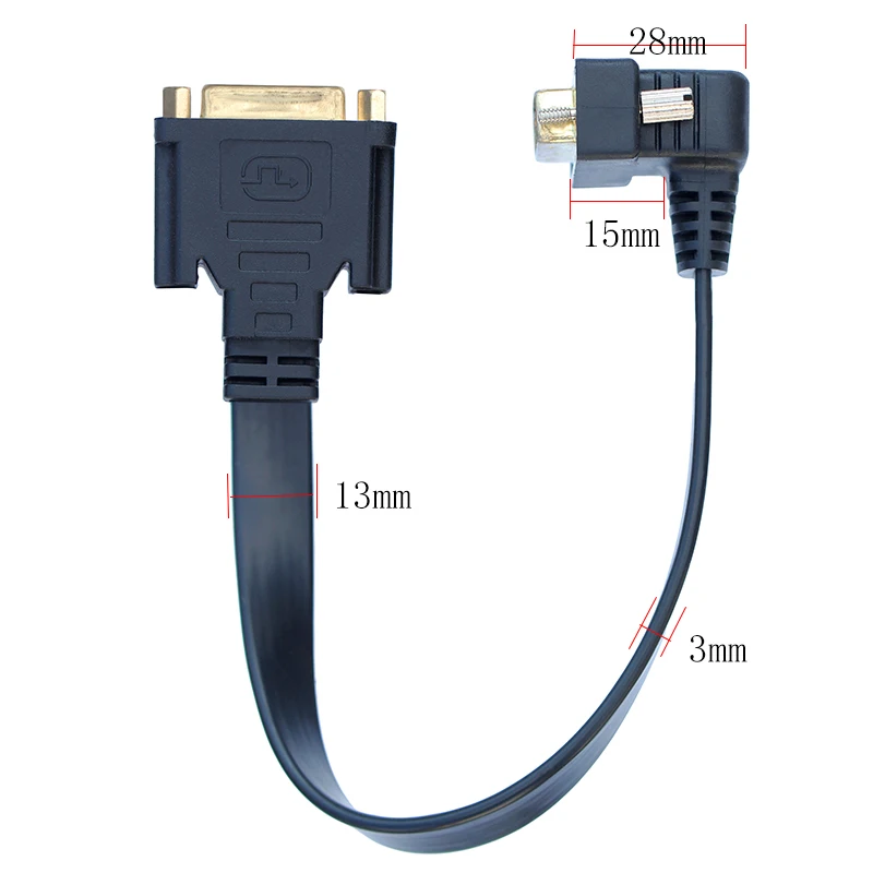 25CM DVI-D M/M 24 + 1 pod kątem 90 stopni krótki kabel wideo męski na Monitor do komputera