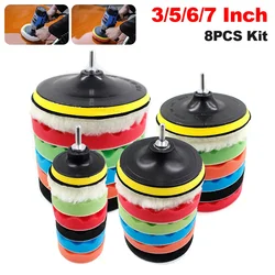 3/5/6/7 Inch Car Polishing Kit Polish Pad Car Polishing Disc Waxing Sponge Car Polisher Buffing  For Car Polisher Drill Adapter