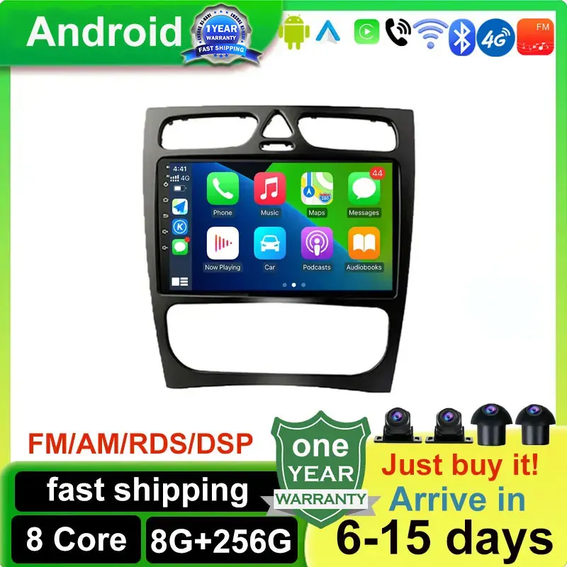 

Android 14 Car Radio For Mercedes Benz C Class CLK Class W203 W209 W168 W209 Multimedia Player No 2din DVD GPS DSP